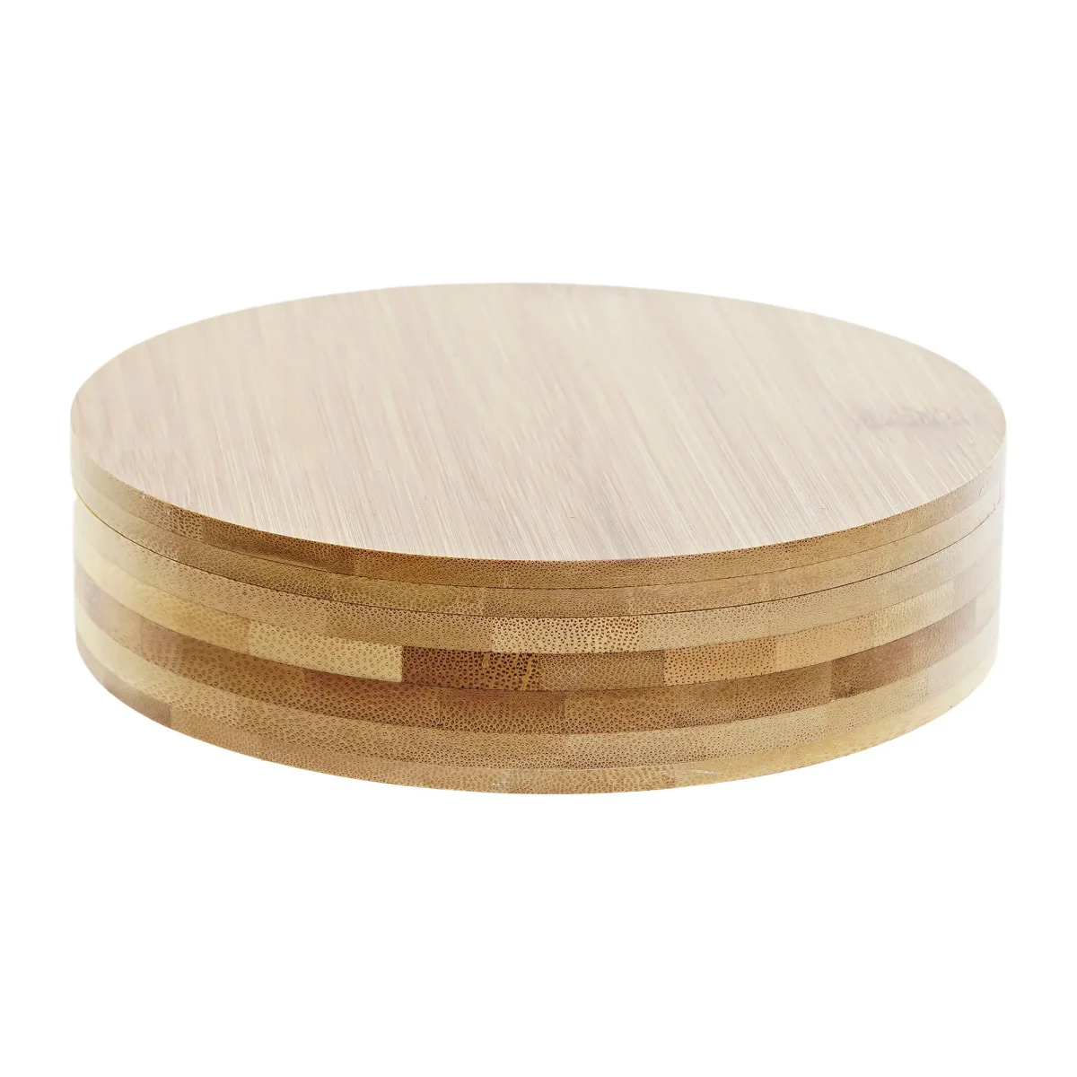 Caixa Redonda com 4 acessórios de vinho – Bambu e Inox