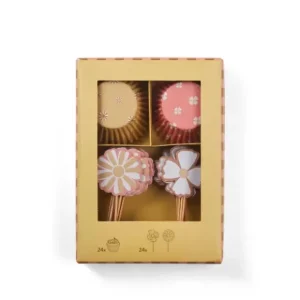 Springtime Conjunto Cupcakes Conjunto De 48 Menta, Roxo Claro